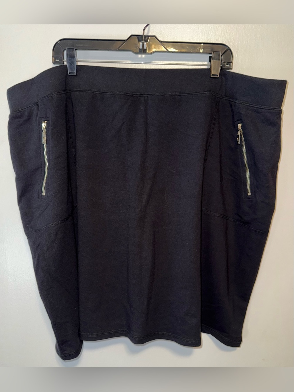 Belle by Kim Gravel Black Pencil Skort with Front Zip Pockets